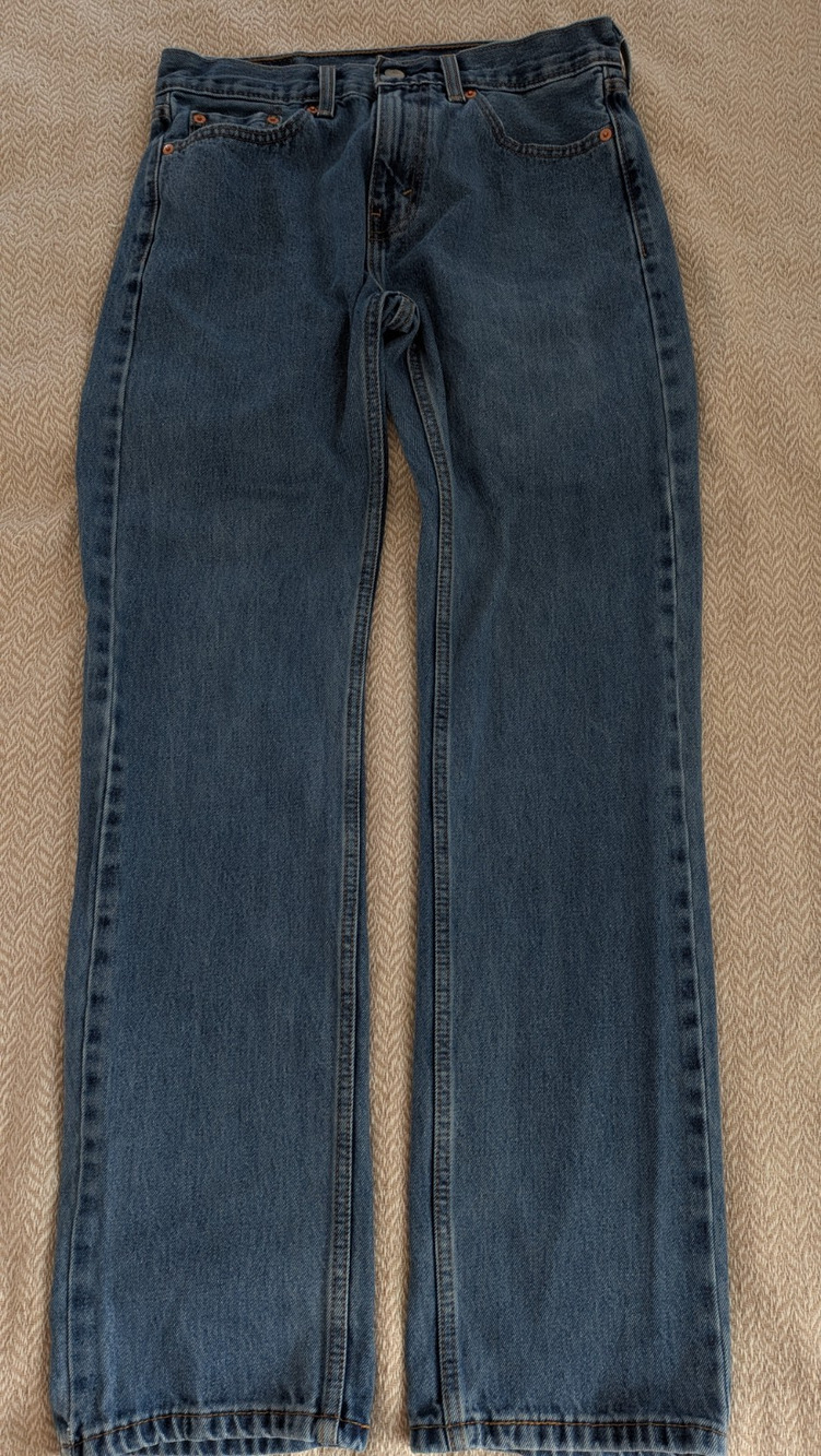 Levis 505 Regular Fit Jeans Mens 30x32 Dark Indigo Wash Straight Leg Skater 90s